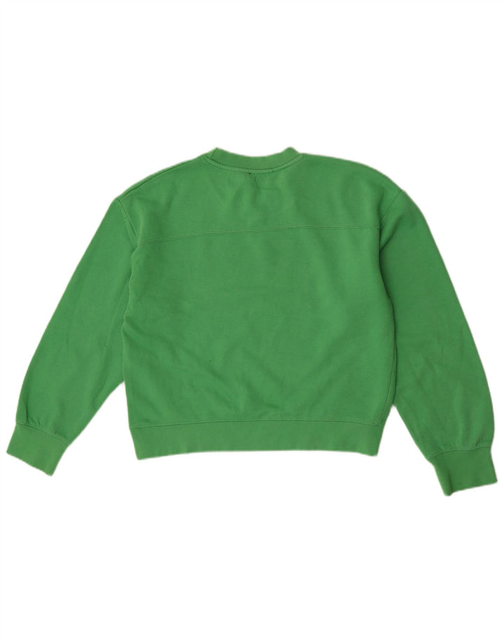 Felpa corta da donna Zara UK 14 poliestere verde medio