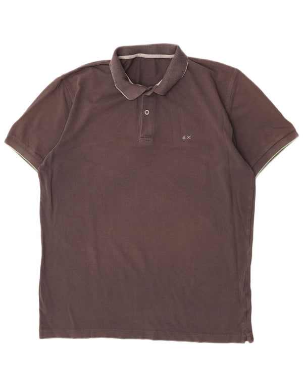 Polo da uomo Sun68 grande in cotone grigio