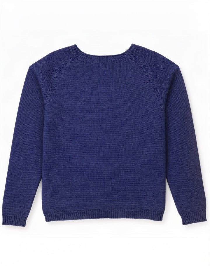 Massimo Dutti Maglione da donna con scollo a barchetta UK 14 Lana medio blu navy