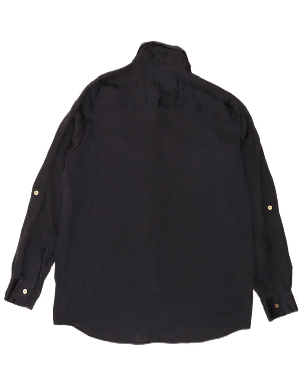 MICHAEL KORS Camicia oversize lunga da donna UK 10 Small Poliestere nero