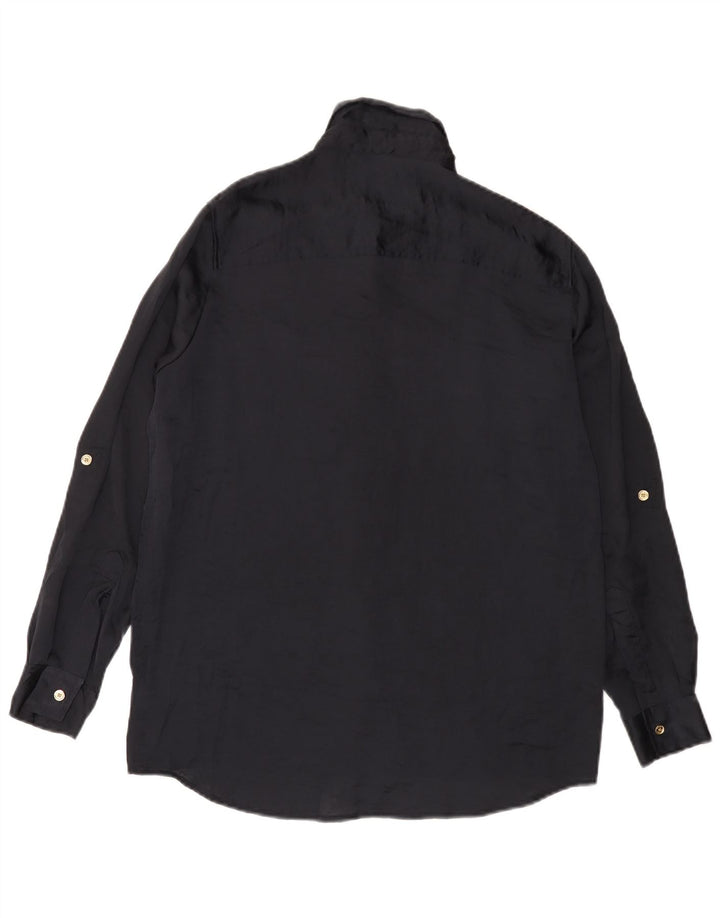 MICHAEL KORS Camicia oversize lunga da donna UK 10 Small Poliestere nero