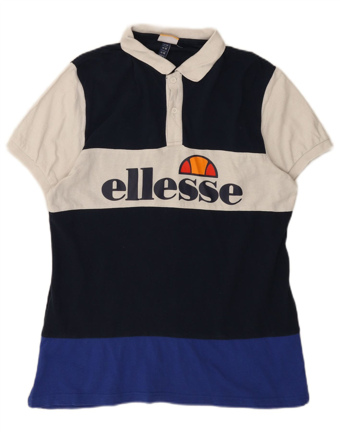 ELLESSE Polo grafica da uomo in cotone color block medio multicolore