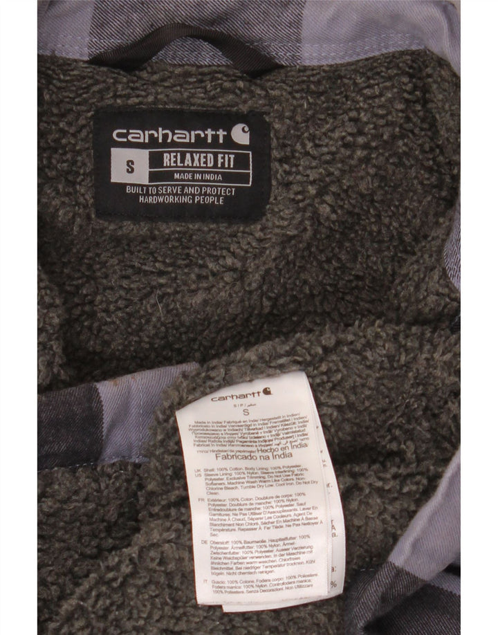 Carhartt Camicia da uomo in flanella da boscaiolo dalla vestibilità rilassata, piccola a quadretti blu