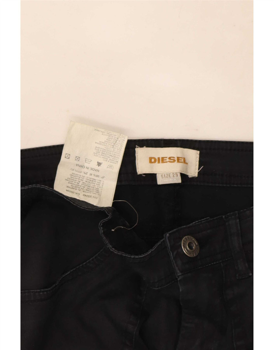 Jeans slim da donna Diesel W29 L30 cotone nero