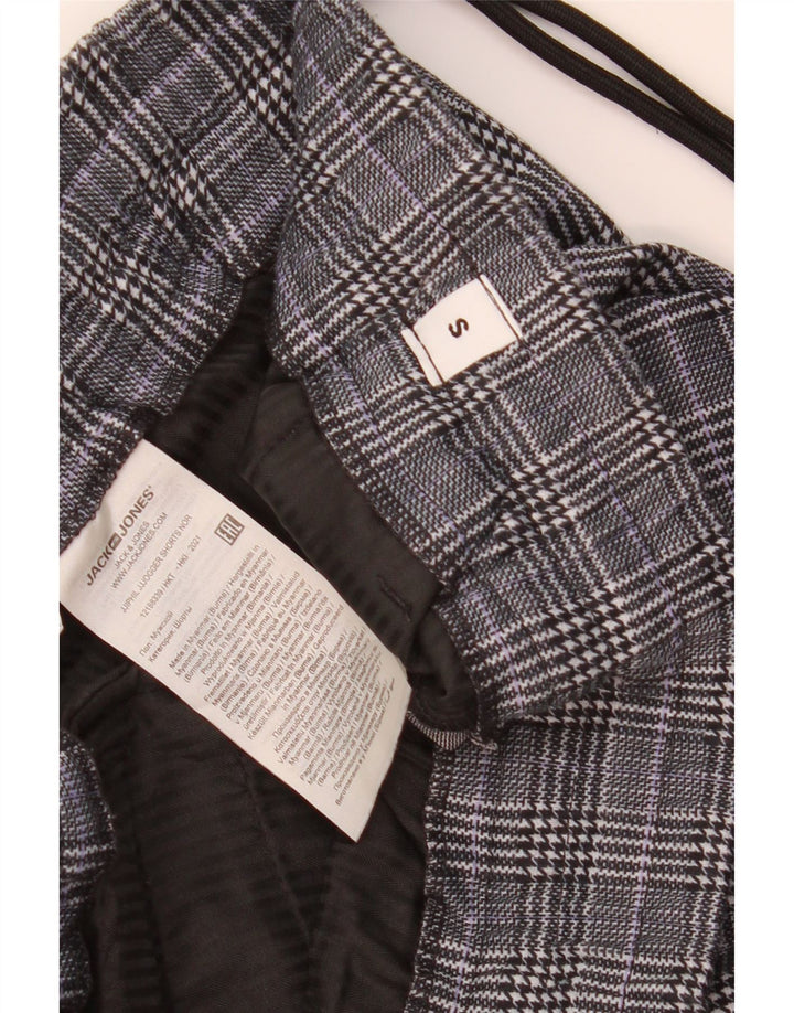 Pantaloncini chino da uomo Jack & Jones piccoli W29 poliestere a quadri grigi