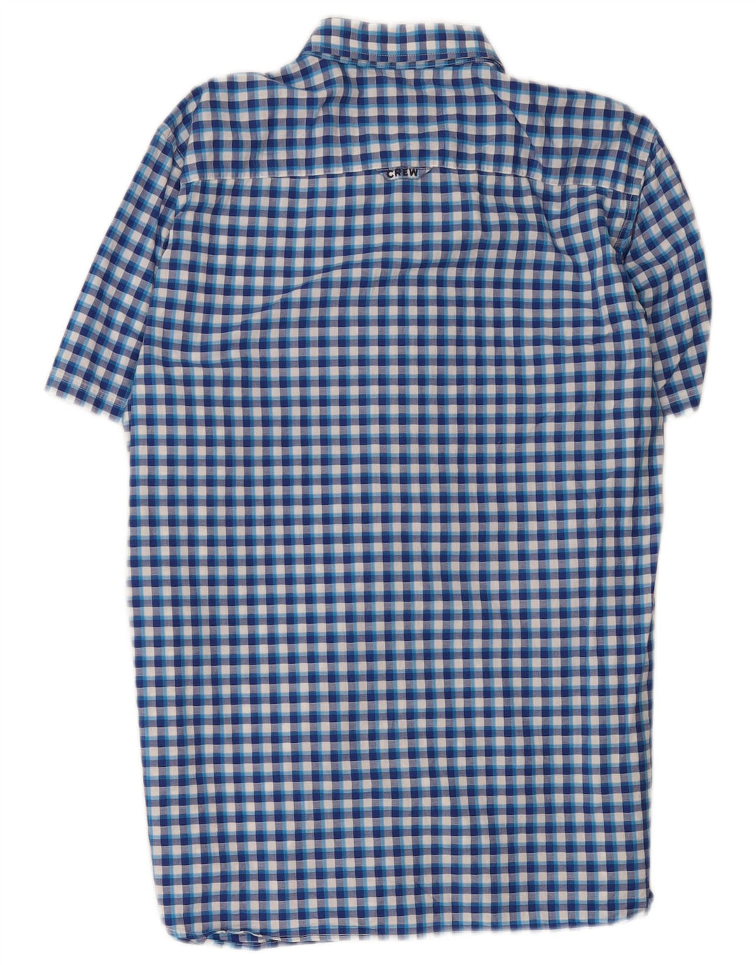 Camicia da uomo a maniche corte Crew XL in cotone a quadri blu