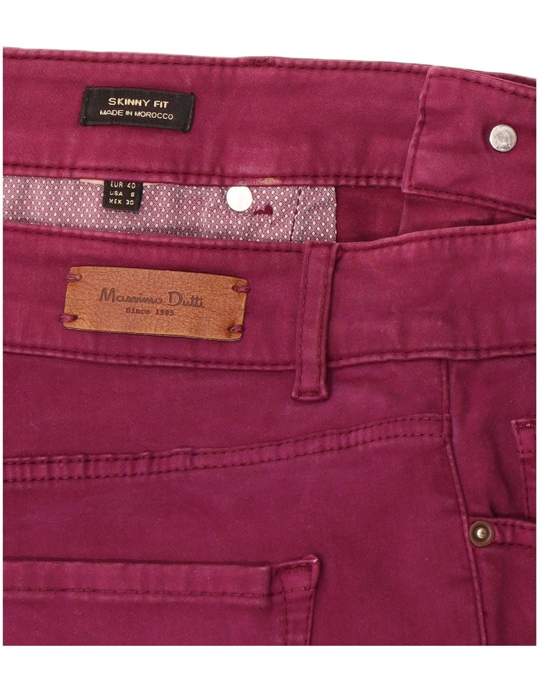 Jeans skinny da donna Massimo Dutti EU 40 medio W30 L30 viola