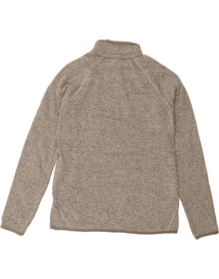 EDDIE BAUER Womens Zip Neck Sweatshirt Jumper UK 14 Medium Grey Flecked Vintage Eddie Bauer and Second-Hand Eddie Bauer from Messina Hembry 