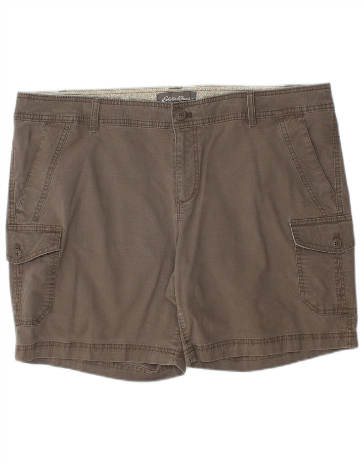 Pantaloncini cargo da donna Eddie Bauer US 18 2XL W40 Cotone grigio