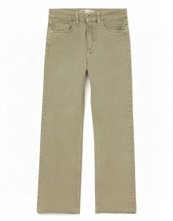 Jeans corti da donna Zara EU 42 Large W32 L25 cotone verde