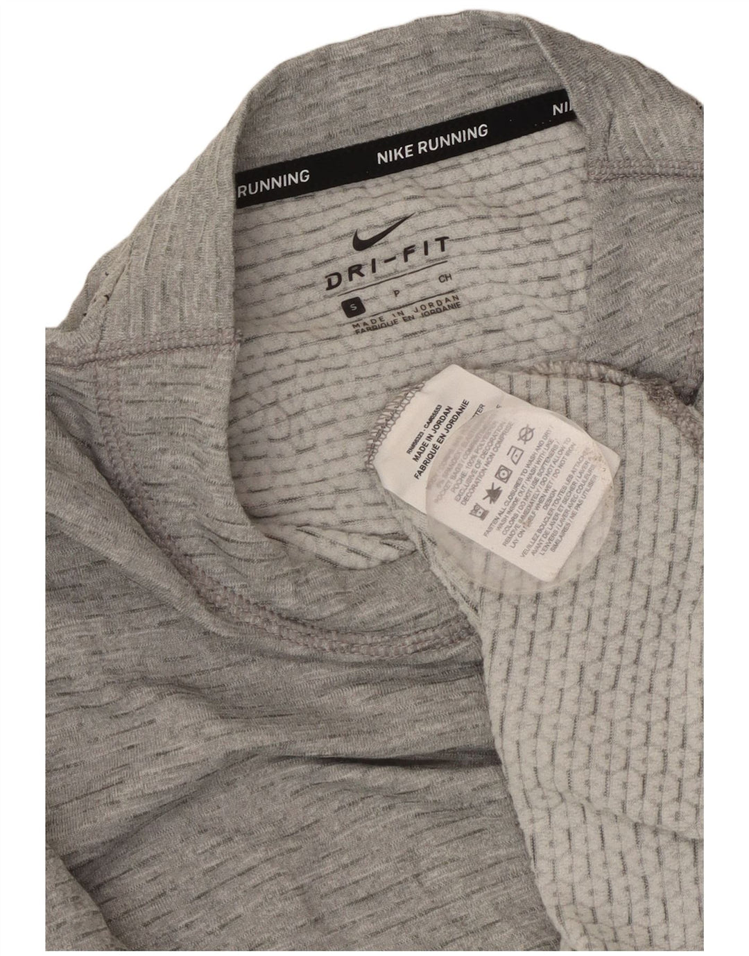 Top manica lunga Nike Dri Fit da donna oversize UK 10 piccolo grigio chiazzato