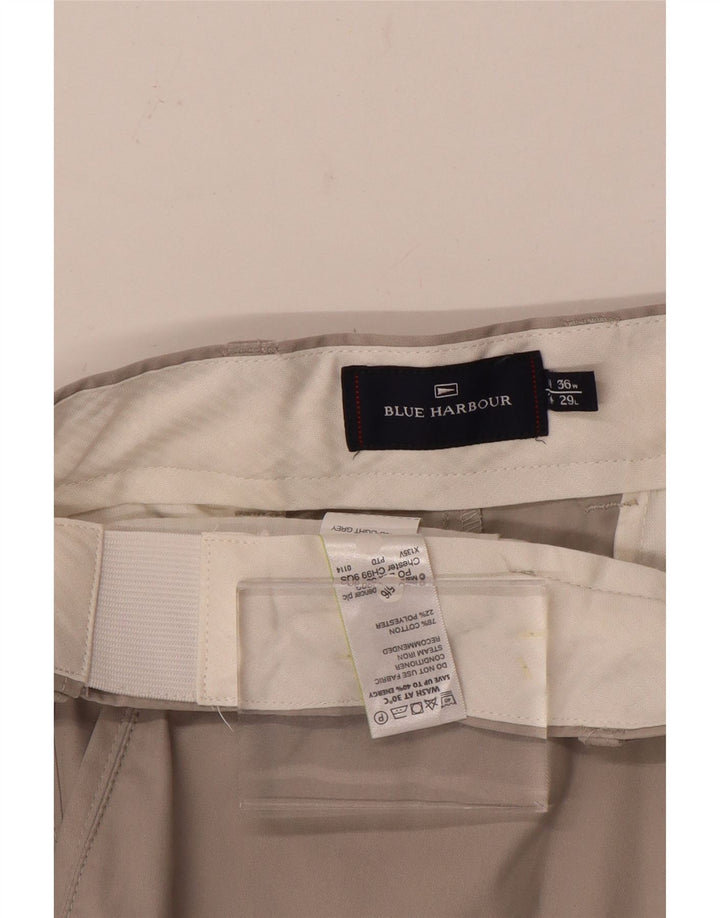 Pantaloni chino dritti da uomo Blue Harbour W36 L29 cotone grigio