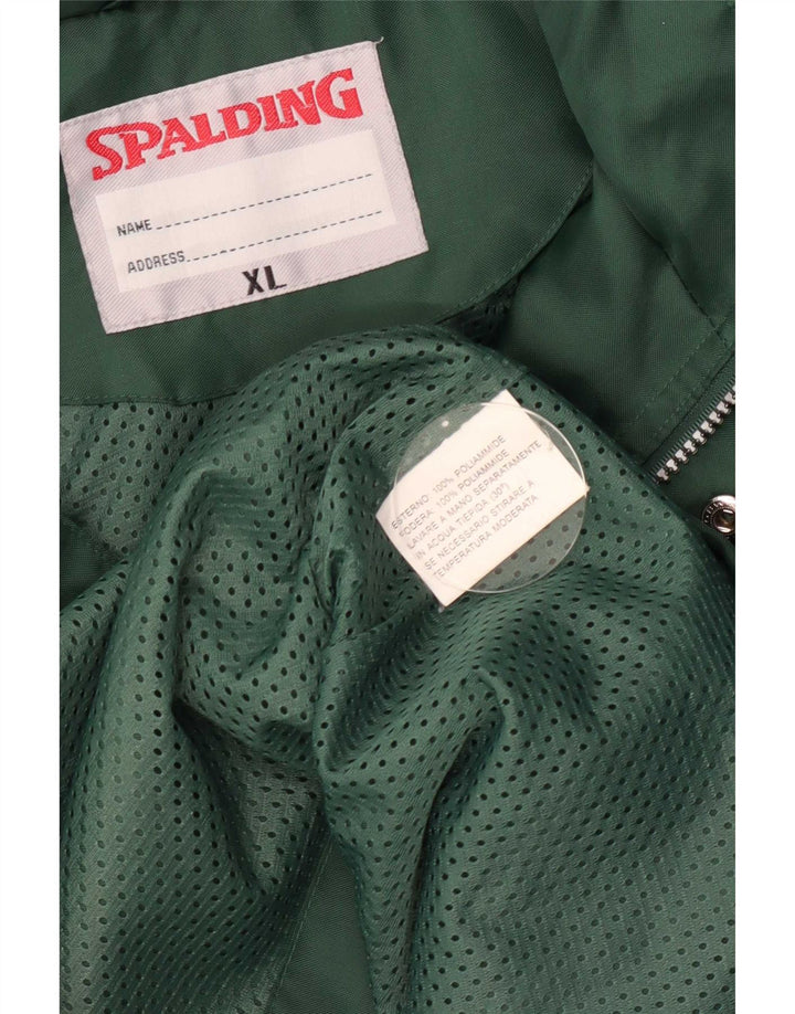 Giacca antipioggia da uomo con cappuccio Spalding UK 42 XL verde poliammide