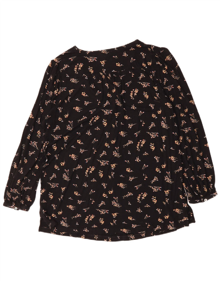 Camicetta oversize a maniche lunghe da donna Fat Face Top UK 12 Medio Nero Floreale