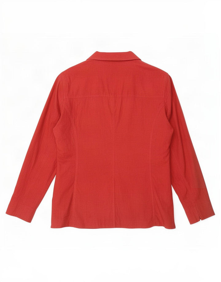 Giacca blazer a 3 bottoni Marks & Spencer da donna UK 16 grande lino rosso