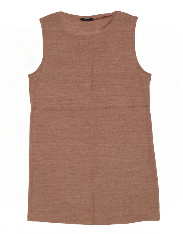 Abito a trapezio senza maniche da donna Zara UK 14 grande cotone rosa