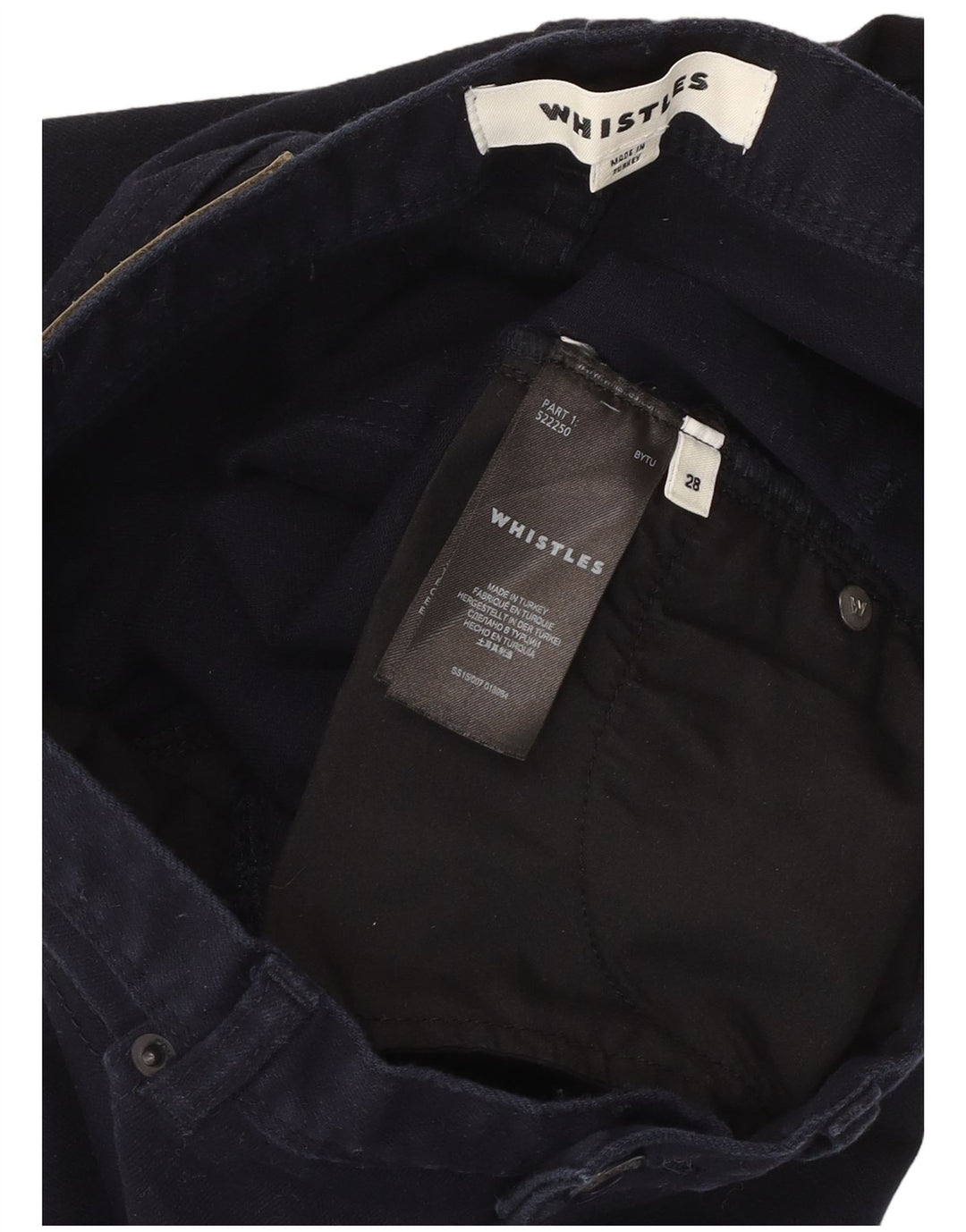 Jeans skinny da donna WHISTLE W28 L29 cotone blu navy