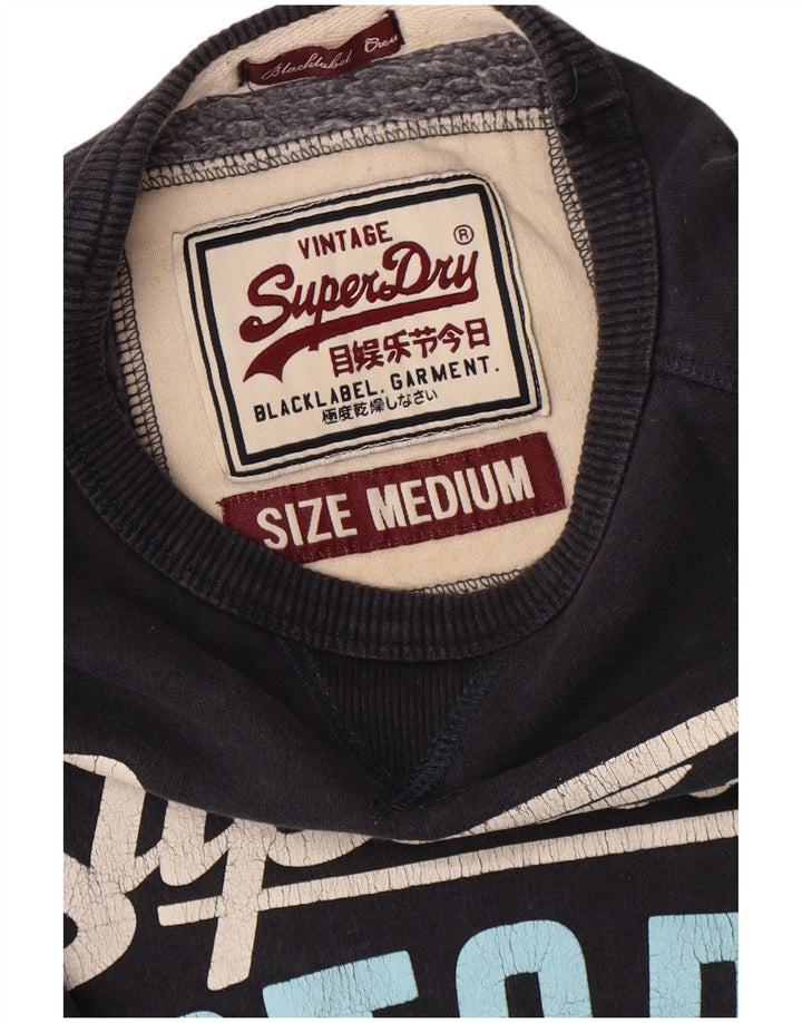 Felpa grafica da uomo Superdry Maglione medio in cotone blu navy