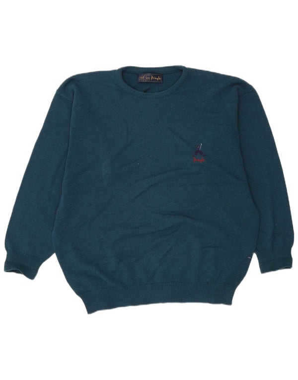 Maglione da uomo girocollo Pringle in lana vergine verde medio