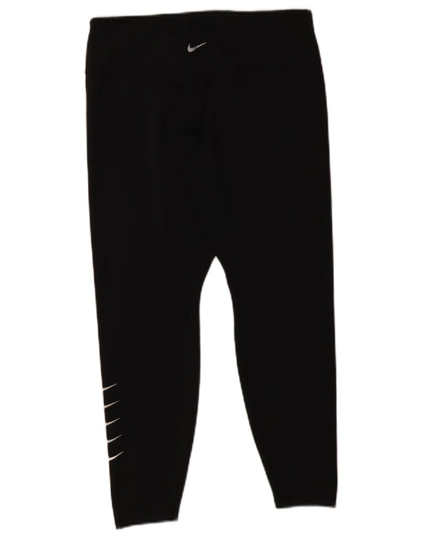 Leggings Nike Dri Fit Graphic Crop da donna UK 14 Large Nero Poliestere