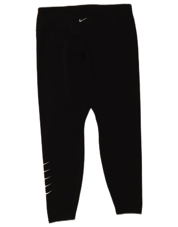 Leggings Nike Dri Fit Graphic Crop da donna UK 14 Large Nero Poliestere