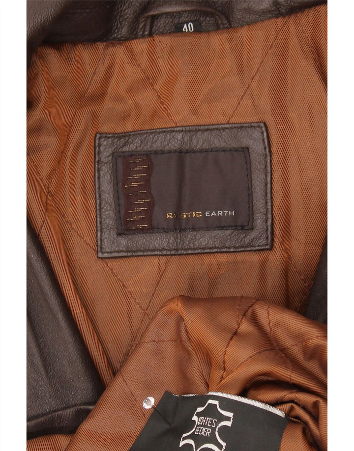 Giacca in pelle vintage da uomo UK 40 grande in pelle marrone
