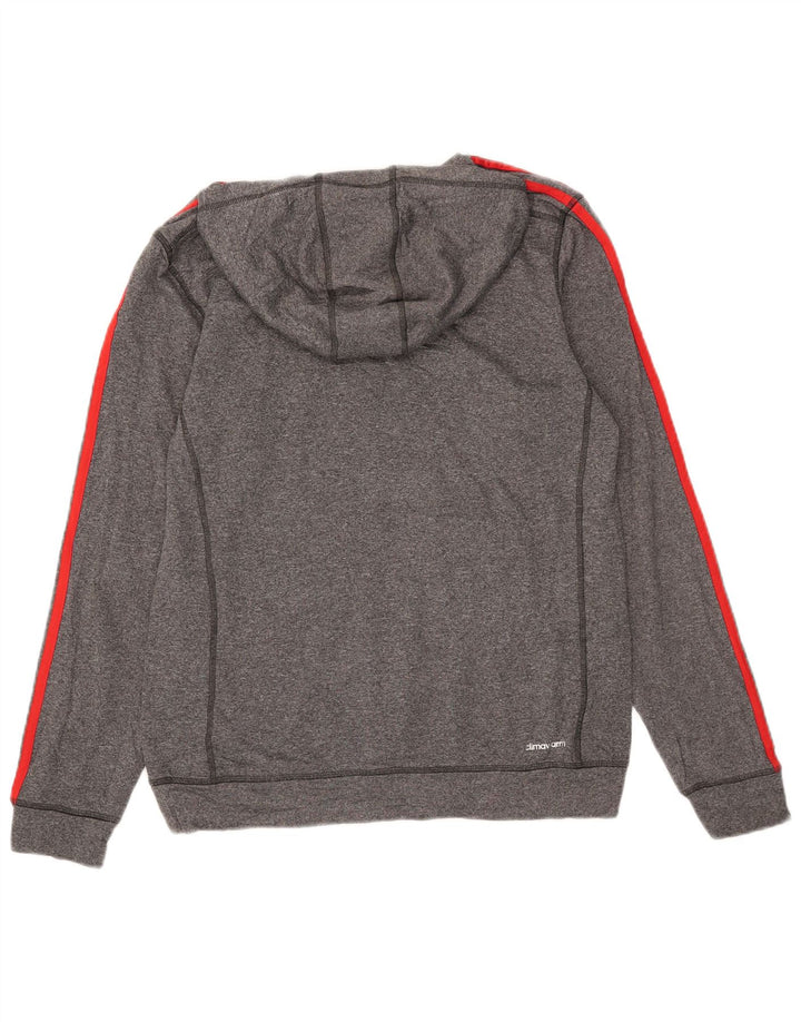 Maglione con cappuccio ADIDAS Climawarm da uomo in poliestere chiazzato grigio medio