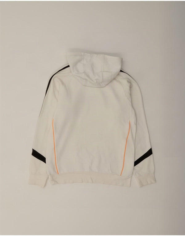Felpa con cappuccio grafica da uomo Adidas, piccola, in cotone color block bianco