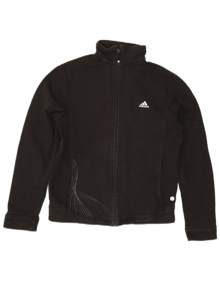 Giacca da tuta da donna Adidas UK 16 grande cotone nero