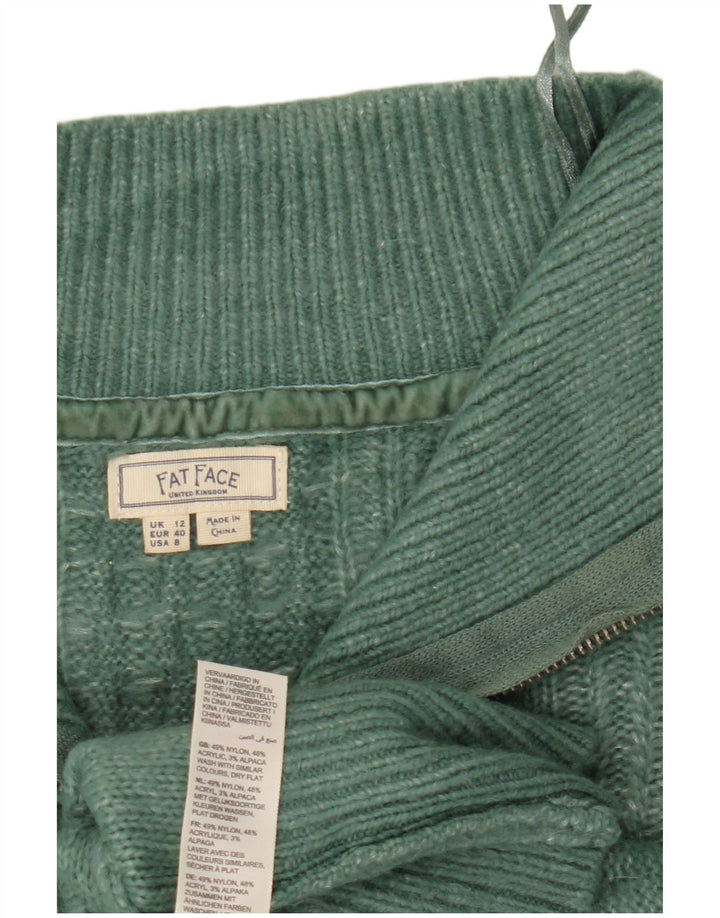Maglione maglione oversize con zip e collo da donna Fat Face UK 12 Nylon verde medio
