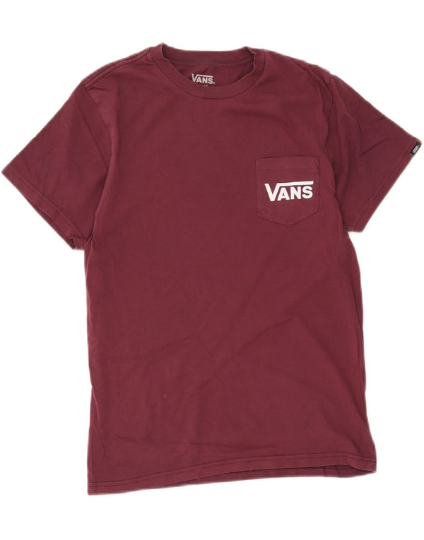 T-shirt grafica da uomo slim fit di Vans, piccola, in cotone bordeaux