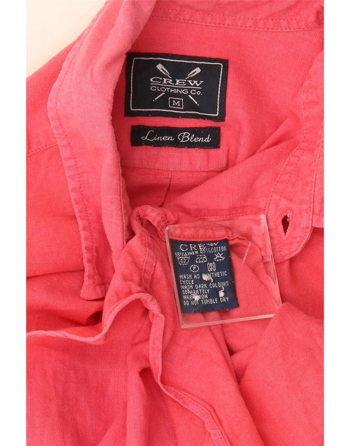 Crew Clothing Camicia da uomo in lino rosa medio