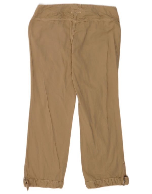 Pantaloni Cropped a Vita Bassa Donna Benetton IT 40 Small W30 L24 Cotone Beige