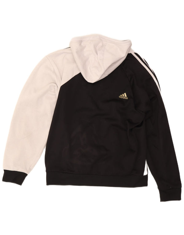Adidas Maglione con cappuccio e zip da uomo piccolo in poliestere nero