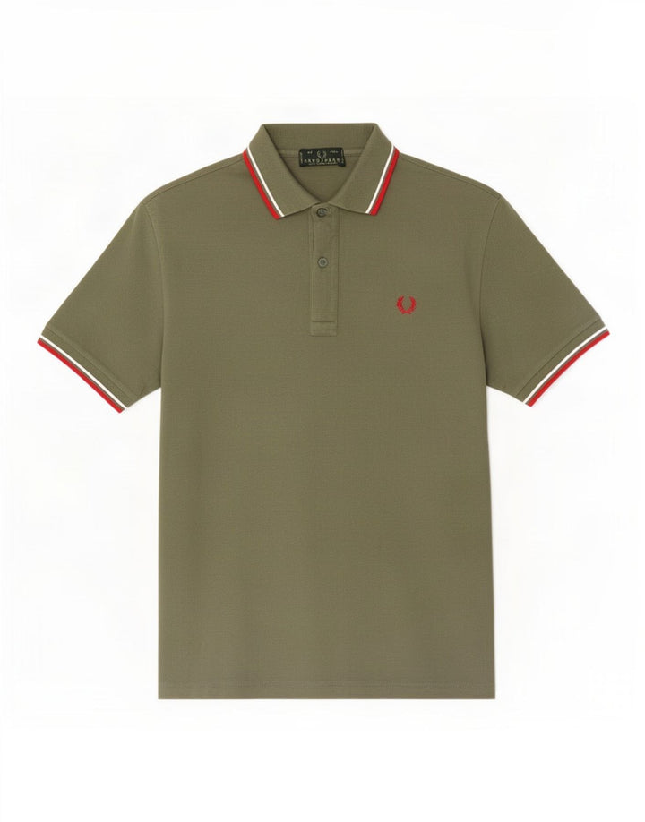 Polo da uomo Fred Perry grande in cotone kaki