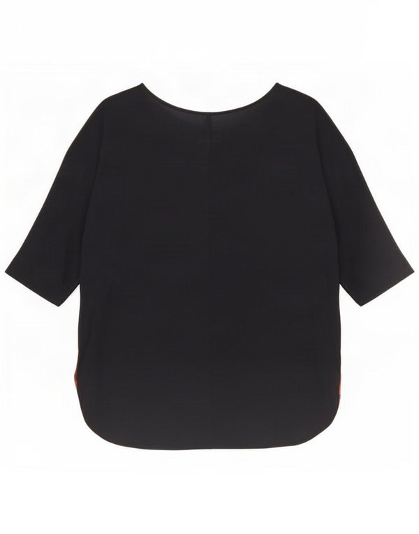Desigual Donna Top Tunica Oversize con Maniche a 3/4 UK 14 Medio Nero Floreale