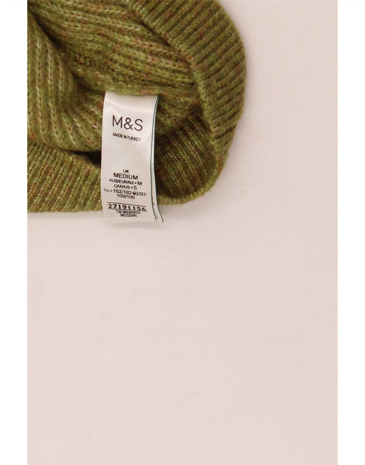 Canotta da donna Marks & Spencer con zip e collo UK 14 media kaki chiazzata
