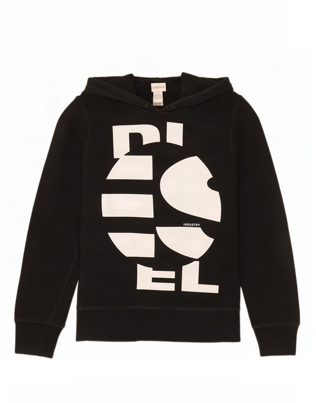 Maglione con cappuccio grafico da uomo Diesel grande in cotone nero