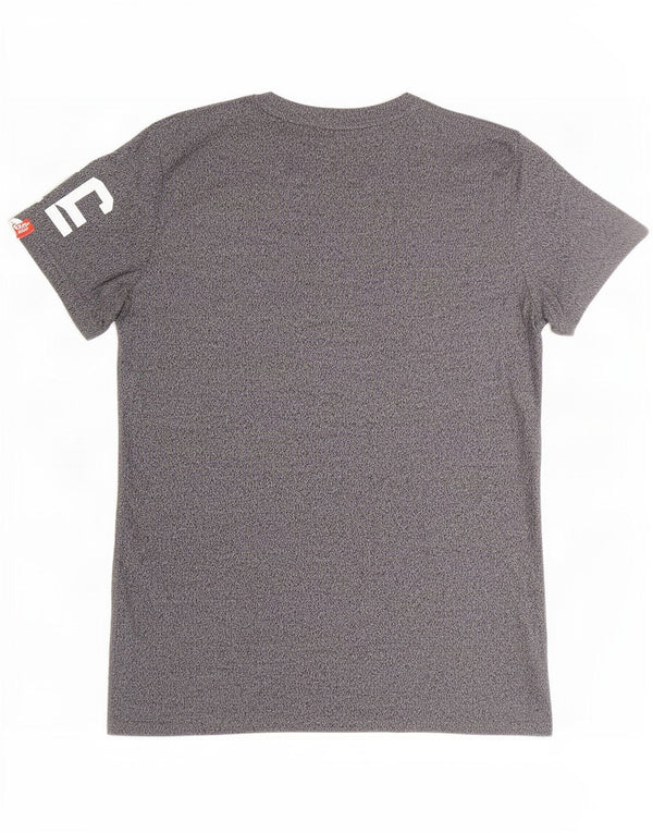 T-shirt grafica da uomo Superdry Top in cotone chiazzato grigio medio