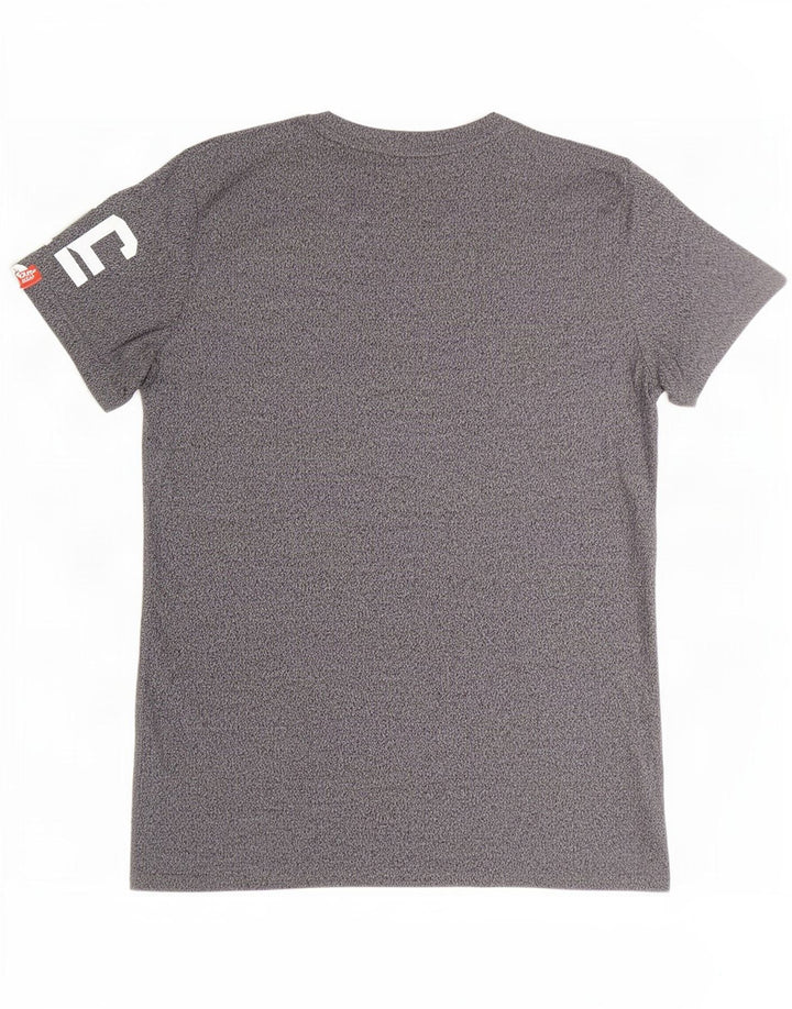 T-shirt grafica da uomo Superdry Top in cotone chiazzato grigio medio