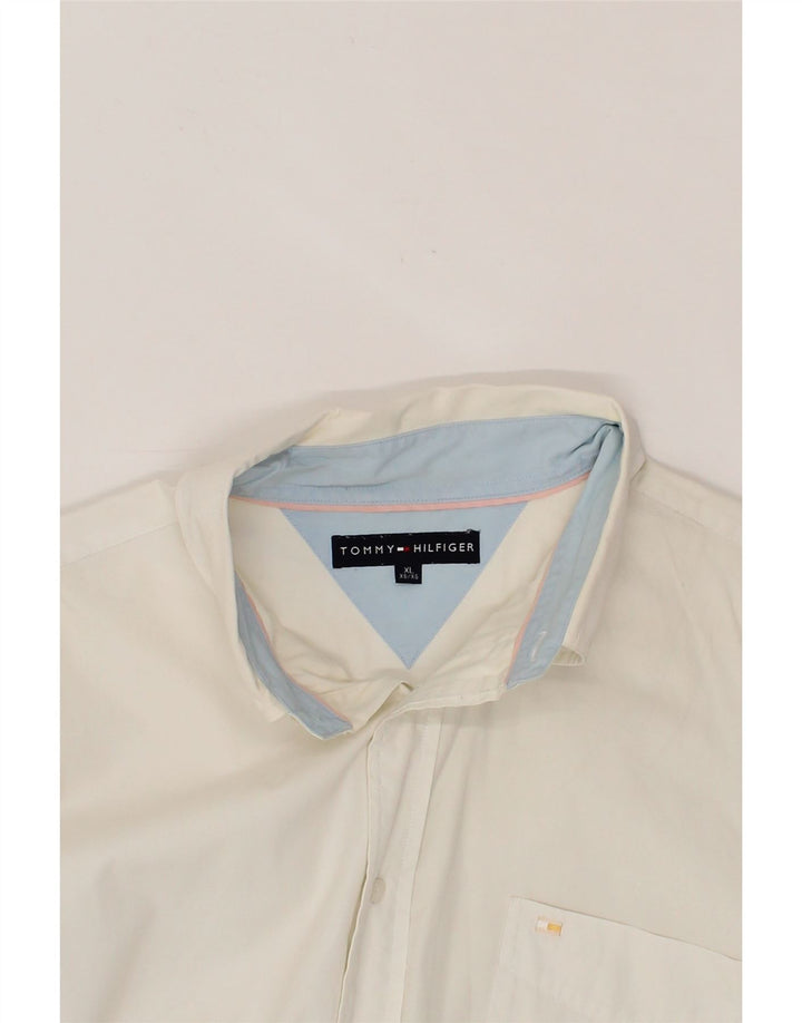 TOMMY HILFIGER Mens Shirt XL White Cotton Vintage Tommy Hilfiger and Second-Hand Tommy Hilfiger from Messina Hembry 
