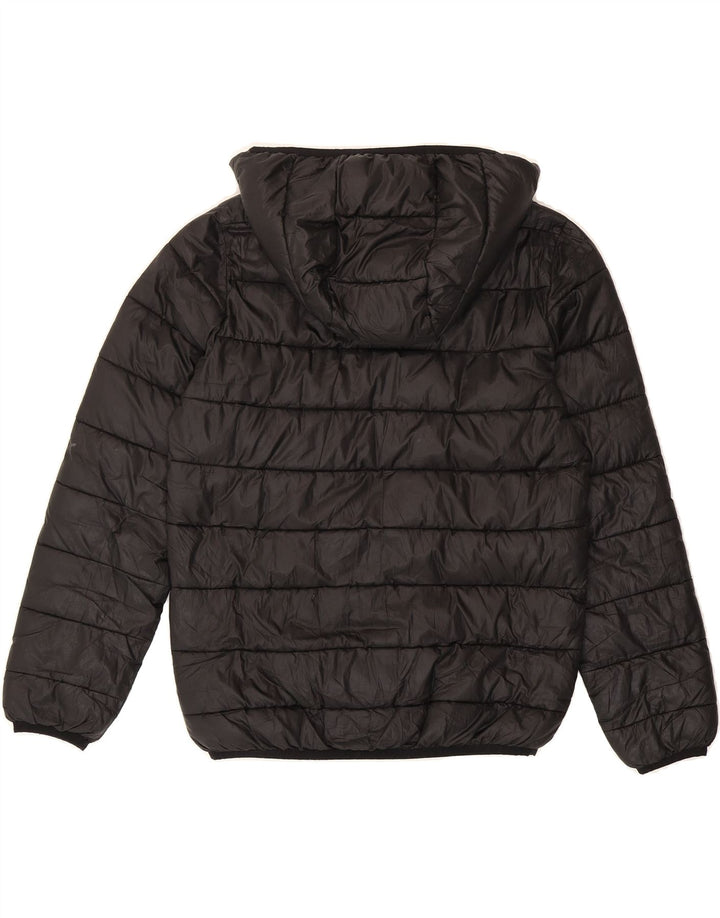 CHAMPION Girls Hooded Padded Jacket 11-12 Years Large Black Polyester Vintage Champion and Second-Hand Champion from Messina Hembry 