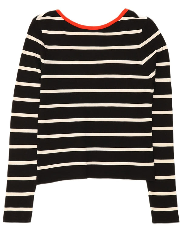 Top Zara da donna a maniche lunghe UK 8 Small in poliammide a righe nere