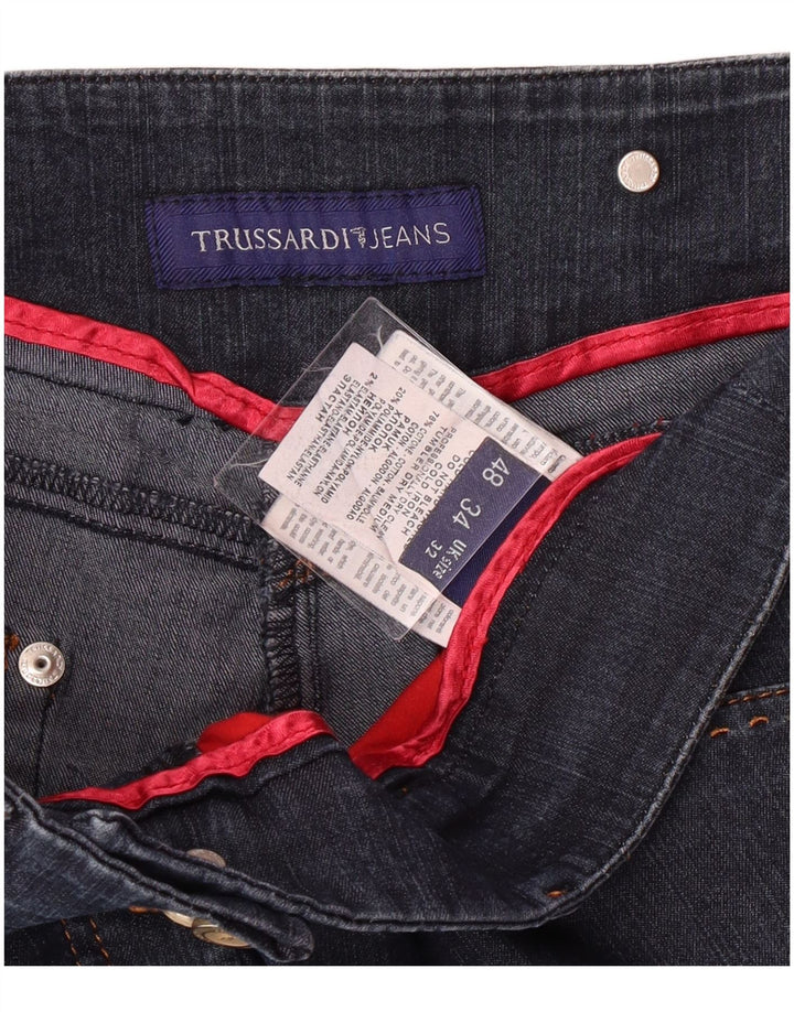Jeans Dritti Donna Trussardi W32 L27 Blu Navy Cotone