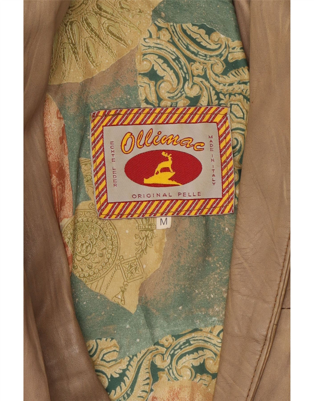 Giacca in pelle da donna vintage UK 14 Pelle beige media