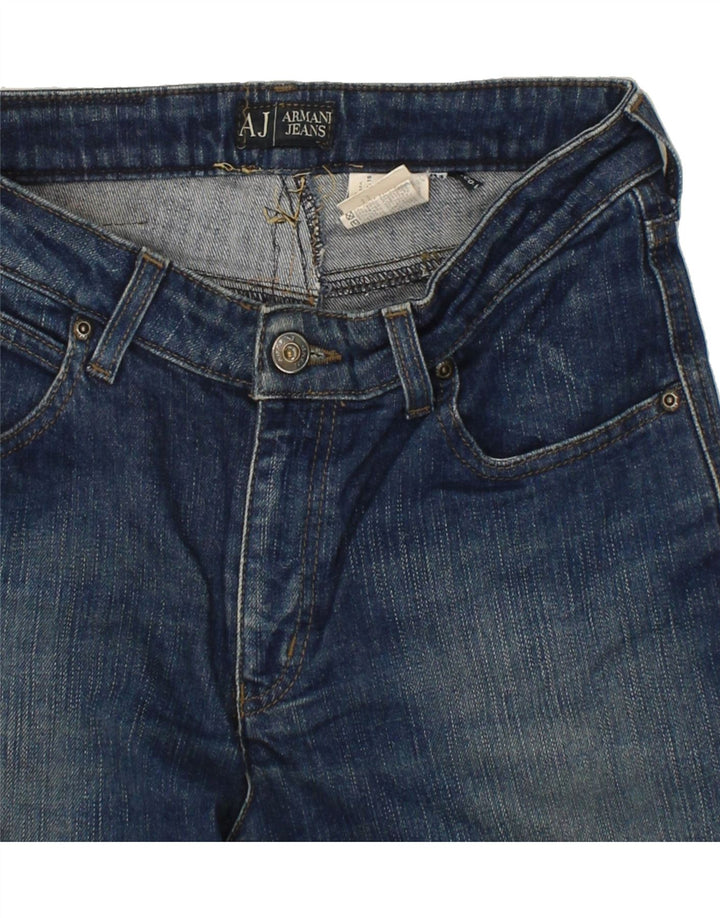 ARMANI Womens Bootcut Jeans W27 L26 Blue Cotton Vintage Armani and Second-Hand Armani from Messina Hembry 