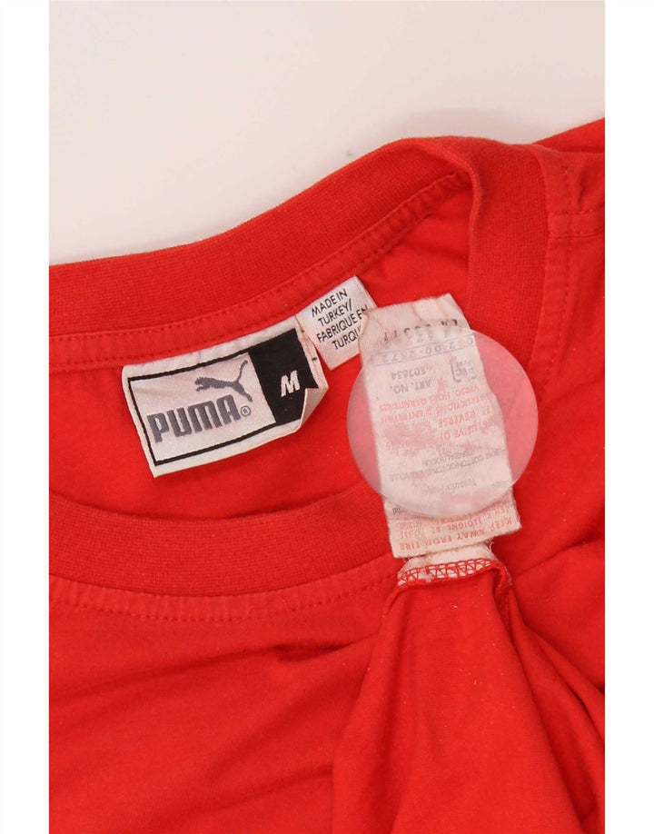 T-shirt grafica da uomo Puma Top in cotone rosso medio