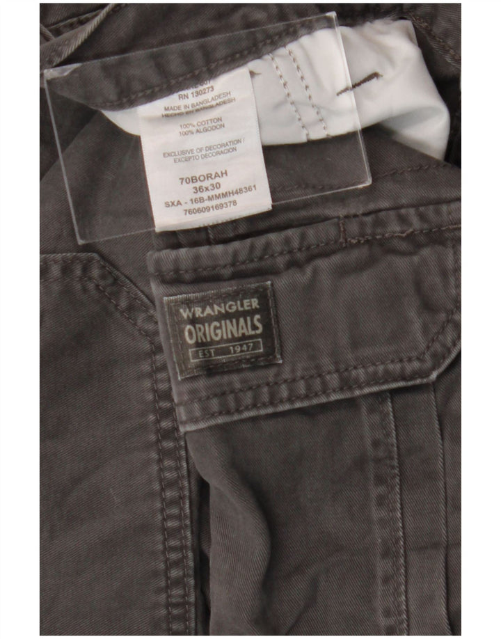 Pantaloni cargo dritti da uomo WRANGLER W36 L30 cotone grigio