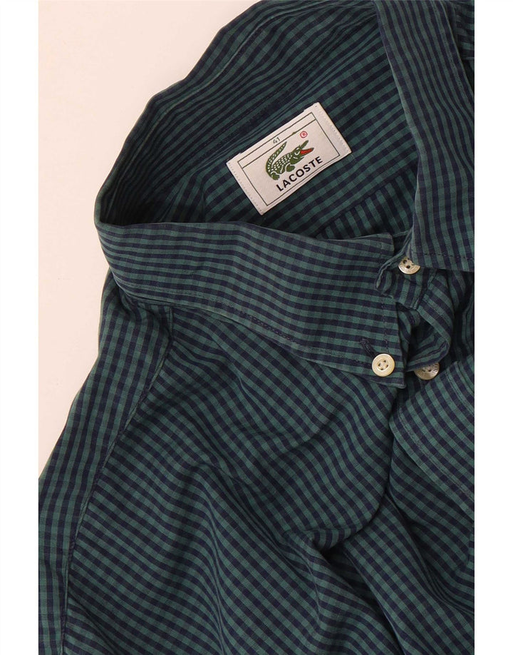 Camicia da uomo Lacoste taglia 41 grande a quadretti verdi
