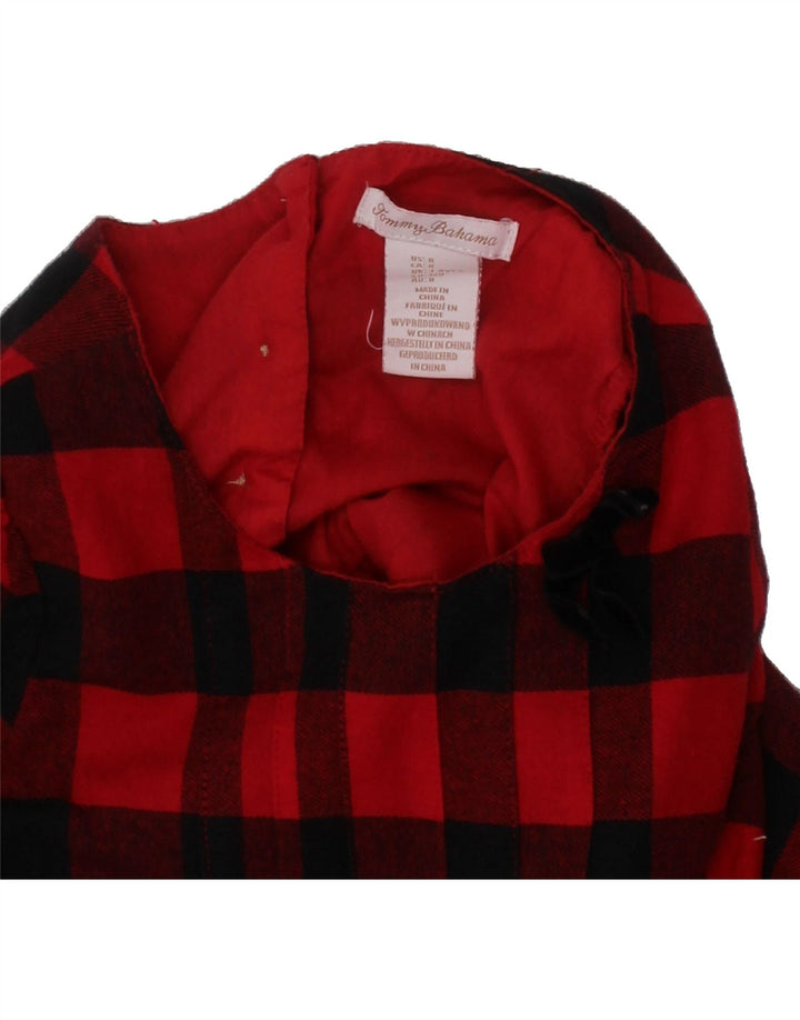 TOMMY BAHAMA Girls Long Sleeve Basic Dress 7-8 Years Red Check Cotton Vintage Tommy Bahama and Second-Hand Tommy Bahama from Messina Hembry 